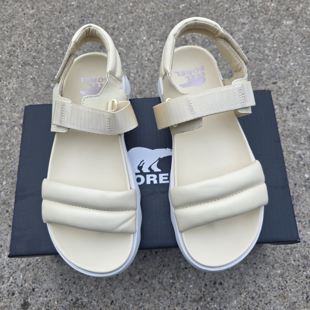 Sorel Vibbe Comfort Slingback Cream Sandals Women Size 10